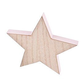 Dadeldo Living & Lifestyle Set of 4 Decorative Wooden Stars 16 x 16 x 2 cm Christmas Xmas (Pink)