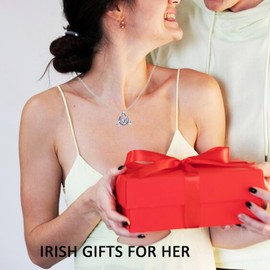 TOUPOP Celtic Knot Necklace Sterling Silver Trinity Knot Pendant with Purple Crystal Irish Celtic Jewelry Gifts for Women for Birthday Christmas Valentines Day