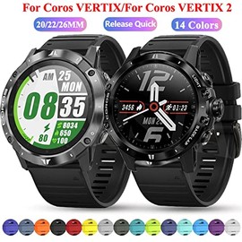 Correa de silicona para reloj inteligente Coros VERTIX 2, 26 mm, ajuste rápido y fácil, correa (color azul, tamaño 26 mm Coros VERTIX 2)              