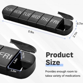 Pill Box Weekly Tablet Organizer Box 7 Day Portable Storage to Hold Vitamins, Cod Liver Oil, Supplements and Medication for Travel