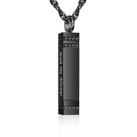 XIUDA Cremation Urn Necklace for Ashes Bar Cremation Jewelry Stainless Steel Ash Necklace Memorial Keepsake Pendant for Men Women