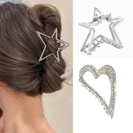 HAPVITAL Hair Clip, Large, Tightly Rolled, Set of 2, Hair Clip, Firm, Hair Clip, Hair Clip, Hair Accessory, Adult, Cute, Stylish, Midome Clip, Korean Style