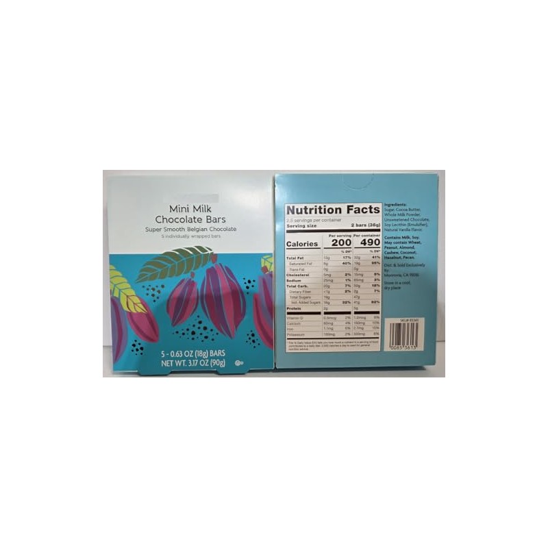 Trader Joe Mini Milk Chocolate Bars Super Smooth Belgian Chocolate
