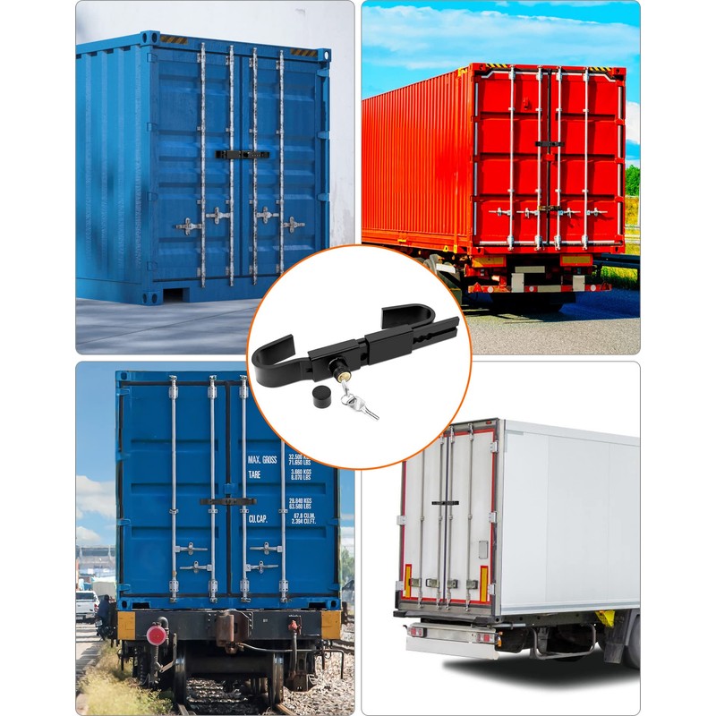 QWORK Shipping Container Lock, 2 Pack 9.8" to 17.3" Adjustable