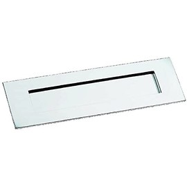 250x76mm Traditional Letter Box Plate for External Front Door (Polished Chrome)