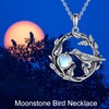 VENACOLY Raven Necklace Sterling Silver Crow Pendant Moonstone Valentines Valentines