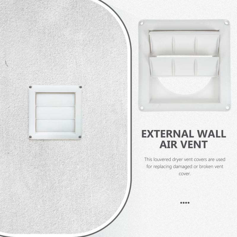 TEHAUX Louvered Air Vent Cover for Exterior Wall Durable Plastic