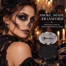Single Black Eyeshadow Pressed Powder Compact Halloween Makeup