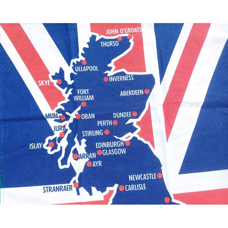 Great Britain Map Union Jack Flag Tea Towel United Kingdom