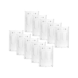 Karteo ID Card Holder for 2 Cards [Pack of 10] ID Card Holder Hard Plastic Vertical Transparent Card Case as Card Holder for ID Cards Service Cards