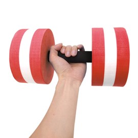 Mancuernas de Agua, Juego de 2 Mancuernas Acuáticas Ligeras de Espuma EVA, Aeróbicos Acuáticos, Pesas, Ejercicio, Piscina, Resistencia, Equipo de Entrenamiento de Natación para Aqua Fitness,(Rojo)