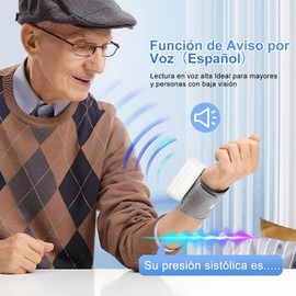Baumanómetro digital de muñeca con voz en español XYJ, 2 usuarios y carga USB