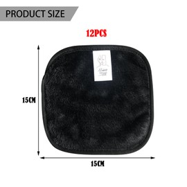 BDSHUNBF Pack of 12 Microfibre Make-Up Wipes, Makeup Remover Cloth, Microfibre Make-Up Wipes, Washable, Reusable Microfibre Face Cleansing Cloth (15 x 15 cm, Pack of 12)