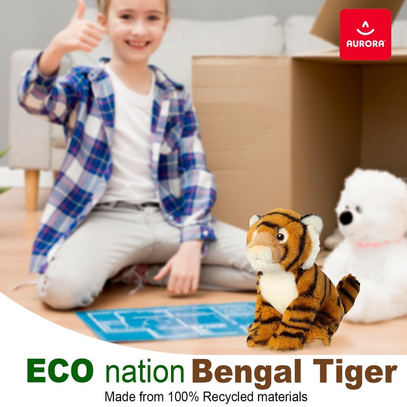 Aurora World 35000 Aurora Eco Nation Peluche, Orange, Black, White