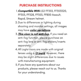 Logto Compatible with LS2 FF353/320/328/800 Helmets Visor Tint Replacement Motorcycle Helmet Face Shield (Revo Deep Red)