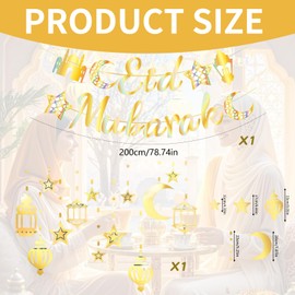 Eid Mubarak & Ramadan Decoration Set - Accessories Ramadan, Eid Mubarak Decoration, Umrah Mubarak Decoration, Ramadan Decoration - Perfect Decoration for Ramadan Party and Eid Mubarak Celebration