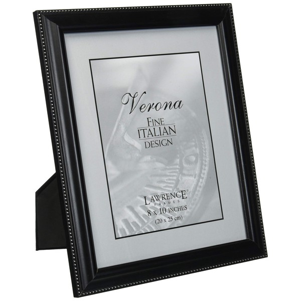 Lawrence Frames Walnut Wood 8x10 Picture Frame - Silver Bead Design