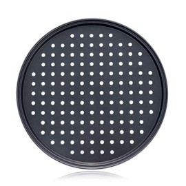 Alices 13 Inch/32CM Nonstick Carbon Steel Pizza Tray Pizza Bakeware Pizza Pan Perforated Round for Home Kitchen