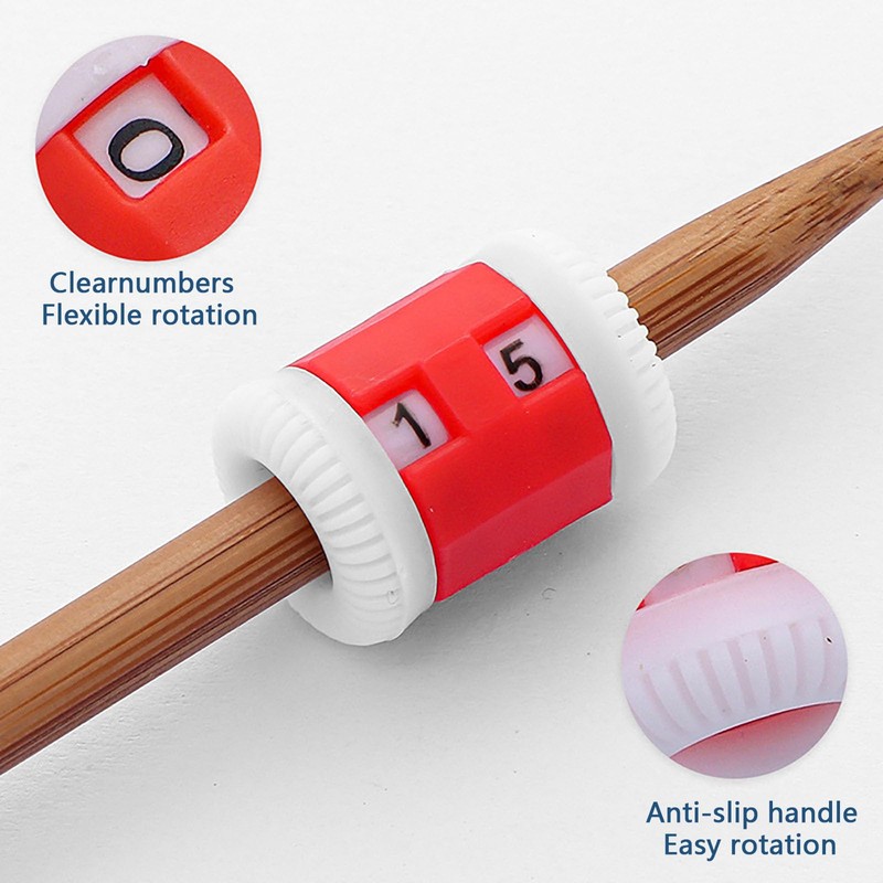 10Pcs Plastic Knit Counter Reusable Stitch Marker Row Durable Knitting