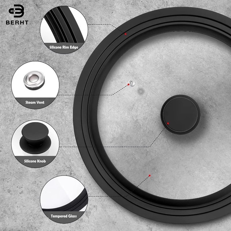Universal Lid for Pots Pans and Skillets, 9.5&10.5&11.5 inch, Diameter