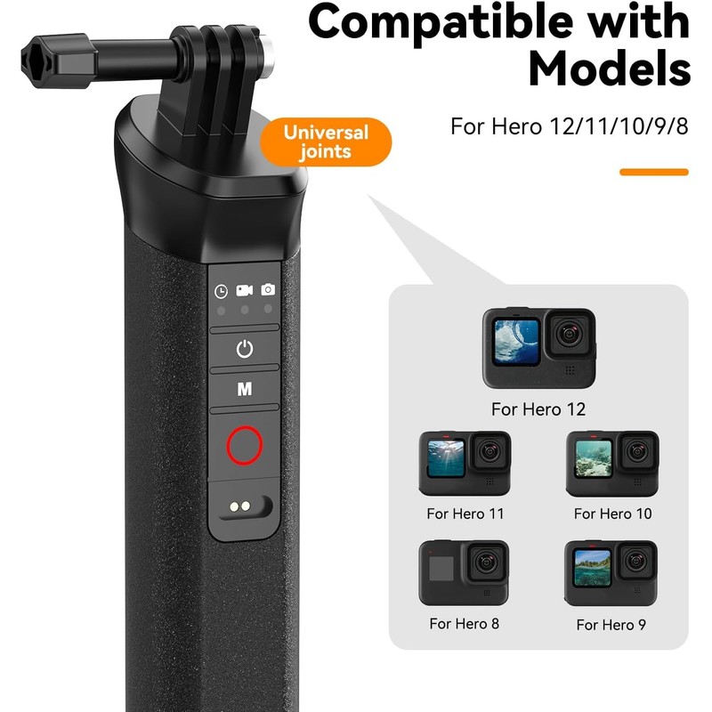 TELESIN Bluetooth Floating Hand Grip for GoPr Hero 13, 12/11/10