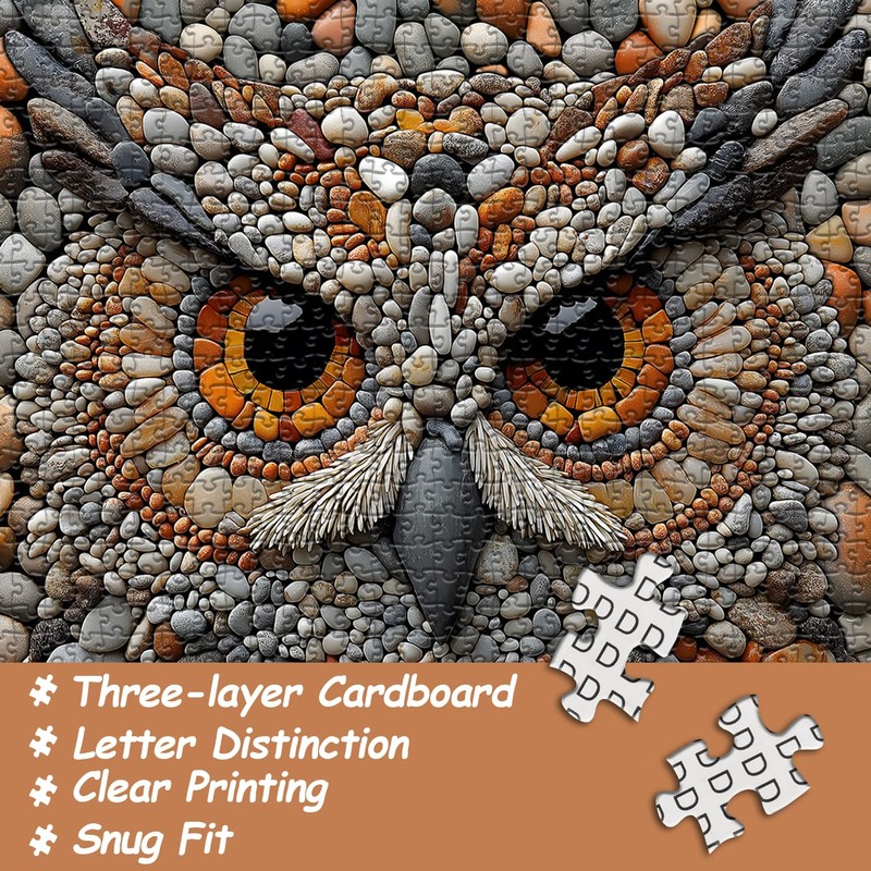 PICKFORU Owl Puzzles for Adults 1000 Pieces, Stone Bird Jigsaw
