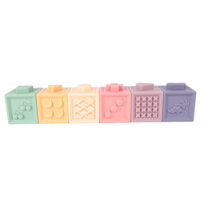 12PCS Children Silicone Building Blocks Soft DIY Educational Chewable Animals