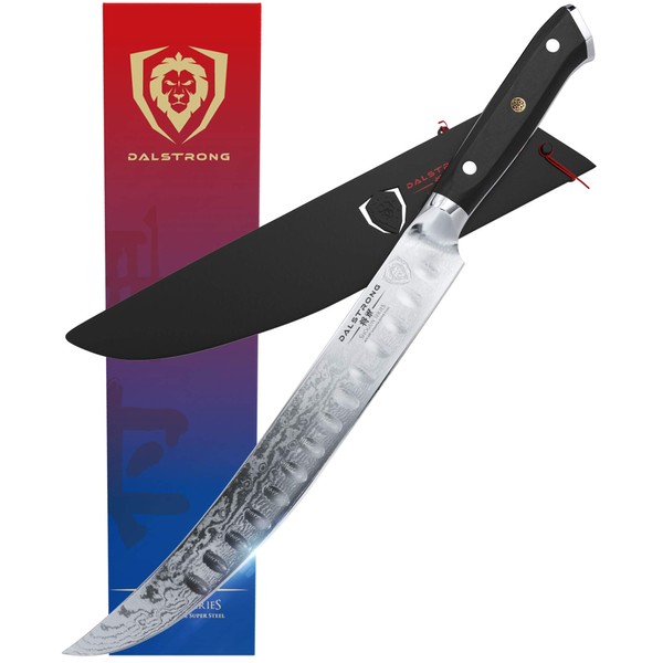 DALSTRONG Butcher Knife - 10 inch - Shogun Series ELITE - Japanese AUS-10V Super Steel - Cimitar Breaking Knife - Vacuum Treated - Guard Included