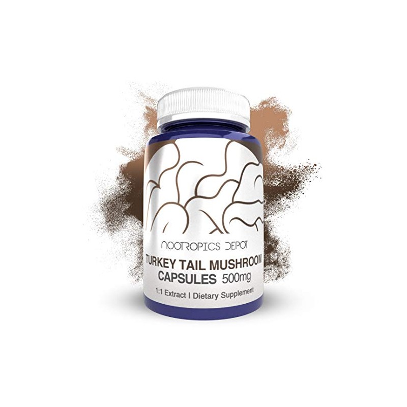 Nootropics Depot Turkey Tail Mushroom Capsules | 500mg | 60