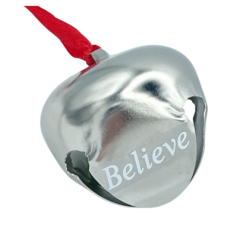 Believe Bell Christmas Tree Hanging Ornaments Sleigh Bells