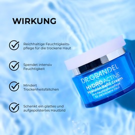 DR. GRANDEL Hydro Active Hyaluronic Refill Cream - Plumping 24-hour Care, Delicate Melting Texture, for Dry Skin, with Filler Hyaluronic & Algae Seawater Complex - Unisex