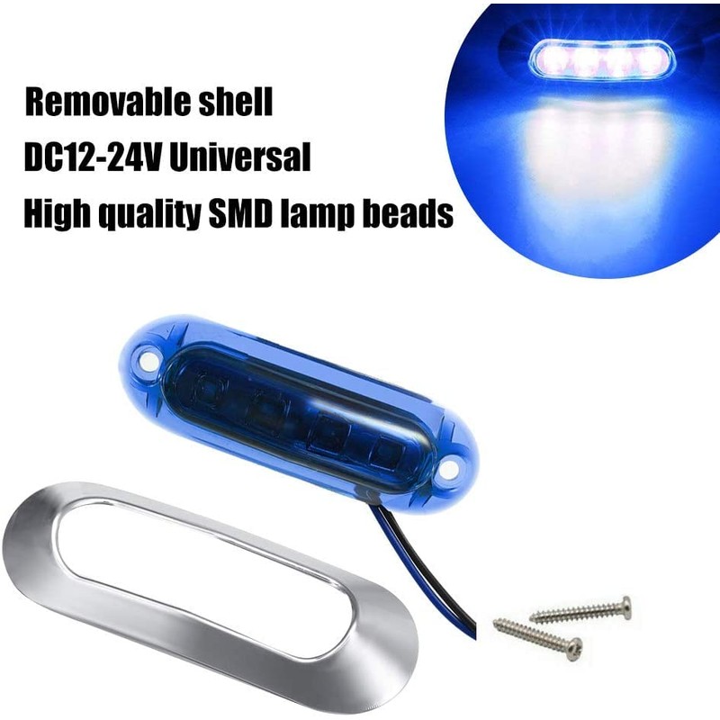 AOXLFU 20PCS Blue 12-24V LED Trailer Lights Side Marker Lights