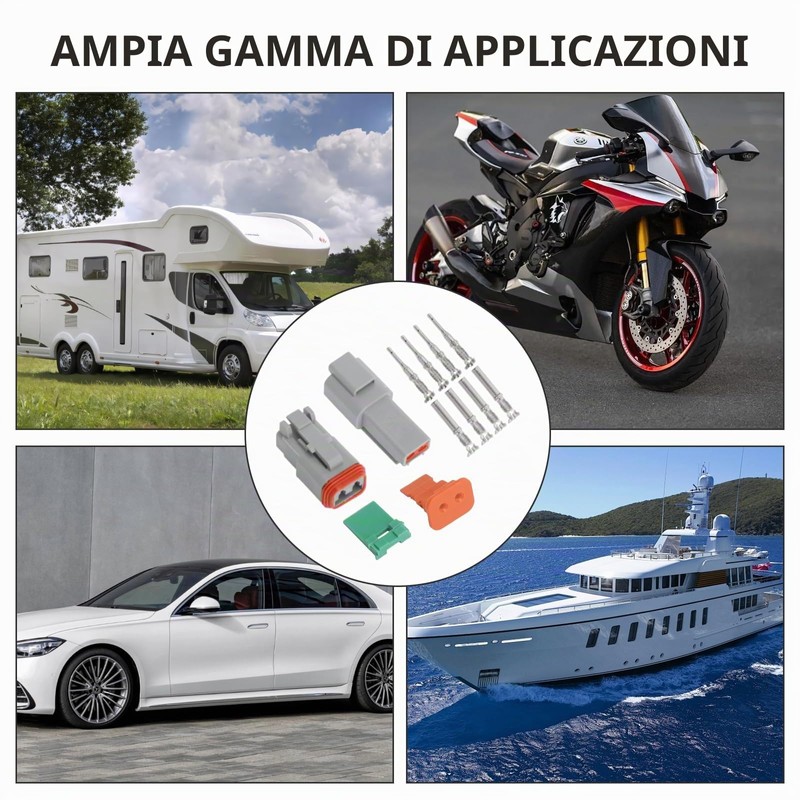 TNSLAND Set di 10 connettori tedeschi per auto, 2 poli,