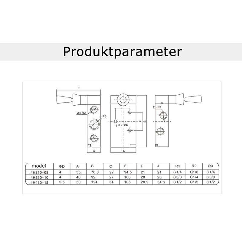 4H310-10 Hand Pull Pneumatic Mechanical Valve PT3/8 2 Position 5