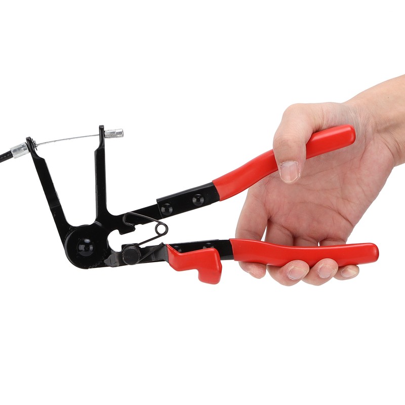 Flexible Wire Hose Clamp Plier Steel RustProof Red Black Automobile