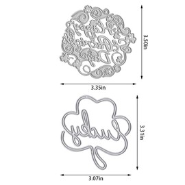 St. Patrick's Day Cutting Dies for Card Making, Happy St. Patrick's Day Lucky Words Die Cuts Shamrock Embossing Stencil Template Tool for DIY Scrapbooking Paper Card and Photo Album Craft Decoration