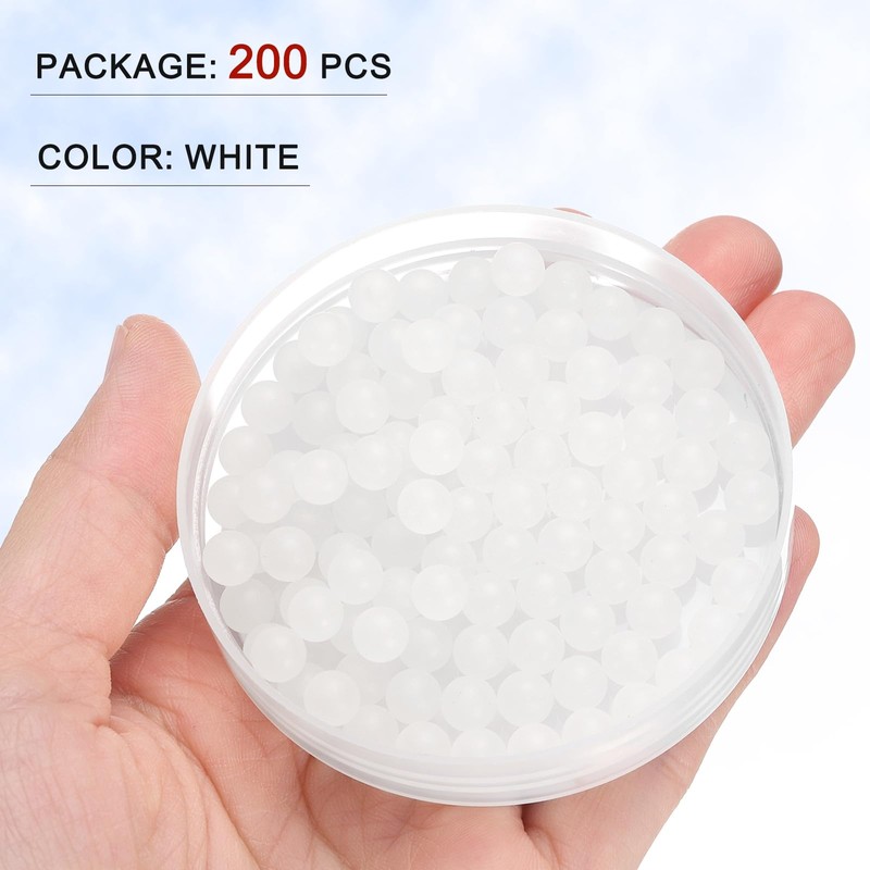 sourcing map 200pcs PP Plastic Bearing Balls 1/4" Solid Plastic