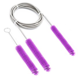 CPAP Hose Cleaning Brush and Handy Brush Suitable for Cleaning 7 Feet Tubing and 22mm 19mm 15mm Diameter Tubing (Purple)