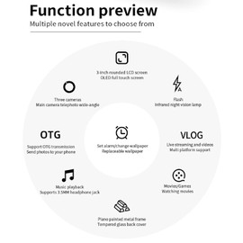 4K Digital Camera, 64MP Triple Lens 3 In Touch Screen Digital Camera, Night 3600mAh Entertainment Vlogging Camera with OTG Transmission, for Photography, Vlogging