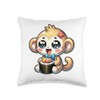 Cute Kawaii Monkey Neck Tie Eating Sushi Japanese Food Throw