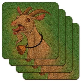 Screaming Goat Low Profile Novelty Cork Coaster Set