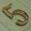 Polished Brass Floatinig House Number | 5 inch Modern Door