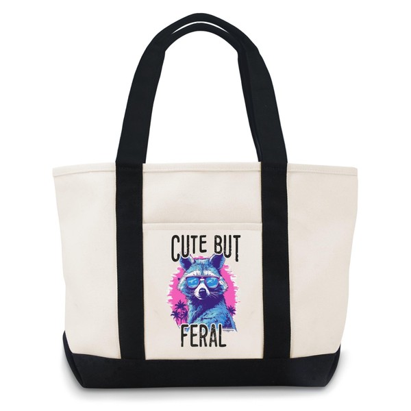 Funny cute but ferals canvas tote bag Canvas bag canvas