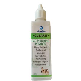 AVALON CLEARIT Ear Plucking/Hair Pulling Removal Powder 35G HELPS KEEP EARS FRESH & CLEAN ANTI BACTERIAL EXCELLENT FOR GRIPPING