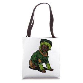 Frankenstein Pug in Green Costume Tote Bag