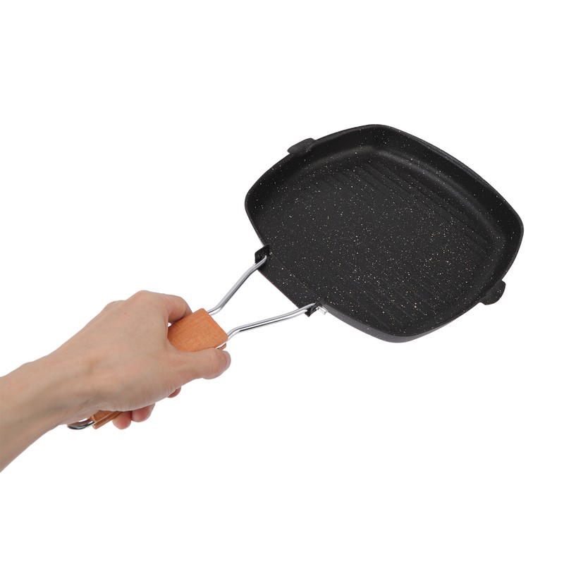 Frying Pan Outdoor Household Folding Beech Handle Energy Saving Non