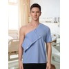 Magnetic Buttons Post Shoulder Surgery Recovery Shirt for Men V-Neck