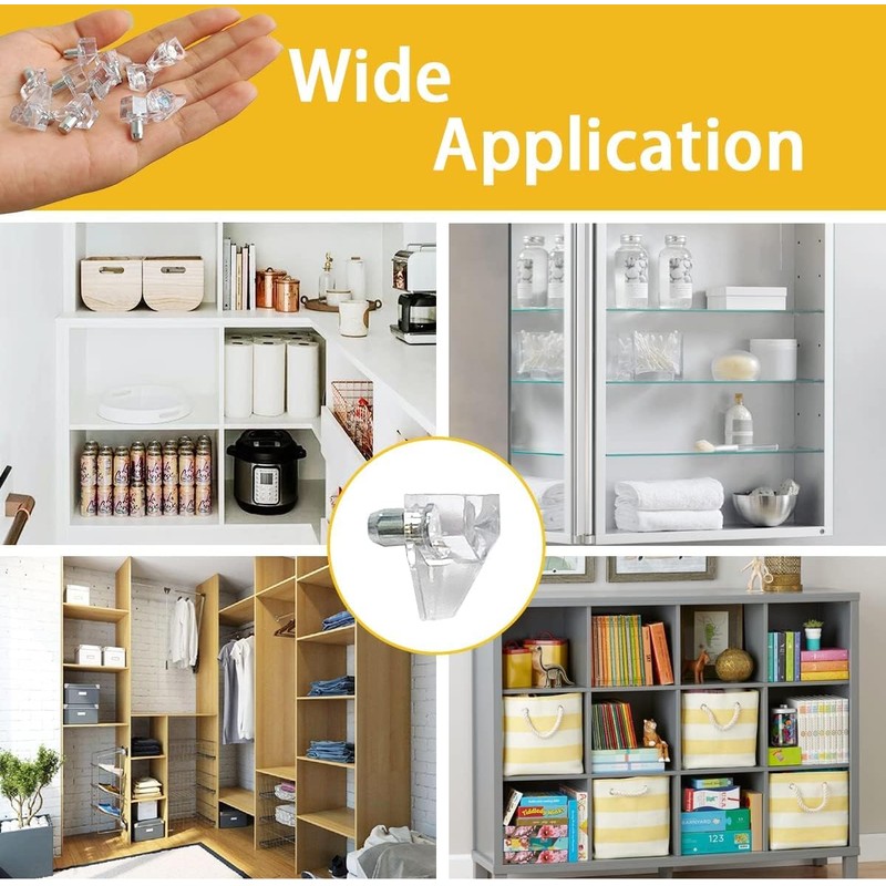 50Pcs Shelf Support Peg, Support Cabinet Shelf Pins, Clear Plastic