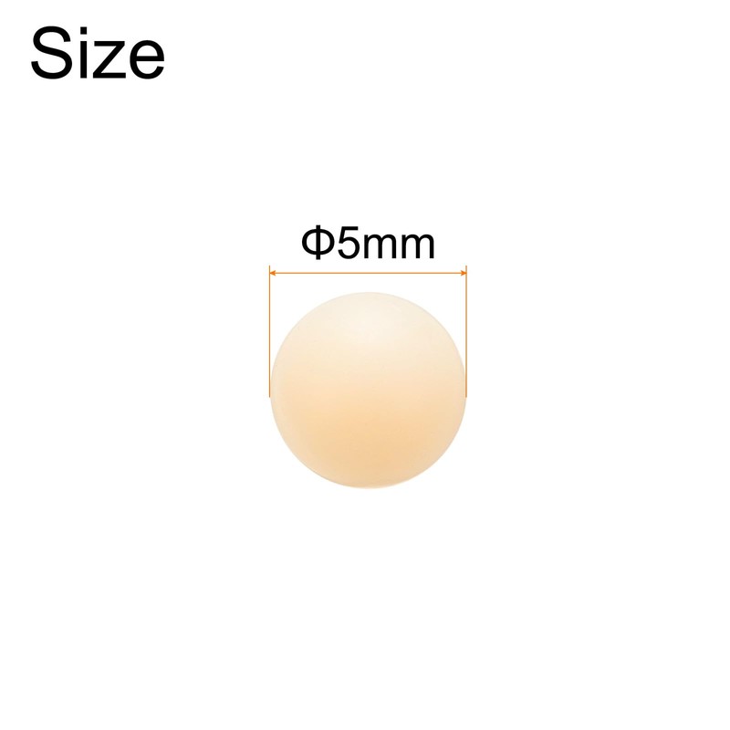 sourcing map 100pcs Nylon Bearing Balls 5mm Solid Plastic Balls,