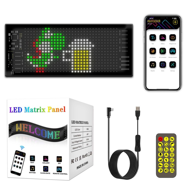 TOWEBOORY Flexible LED Scoreboard, Programmable LED Scrolling LED Sign with